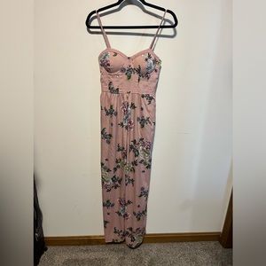 Pink jumpsuit with flowers. Super soft!